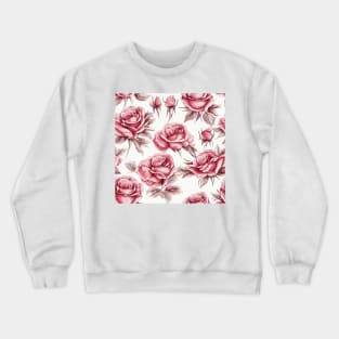 Vintage Floral  Romantic Flower Design Crewneck Sweatshirt